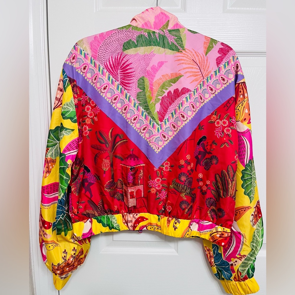 FARM Rio Women's Colorful Bomber Jacket,size M - Picture 4 of 6